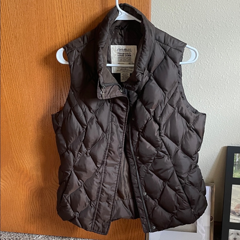 Eddie Bauer Goose Down Vest in Brown